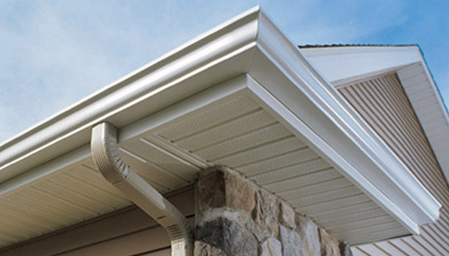 Seamless gutter installation photo