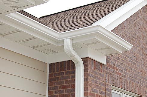 Seamless gutter installation photo